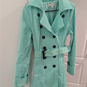 New York & Company Jacket with Belt - Seafoam/Mint Green